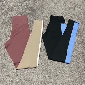 adidas women’s Leggings in Black, Blue, and Beige